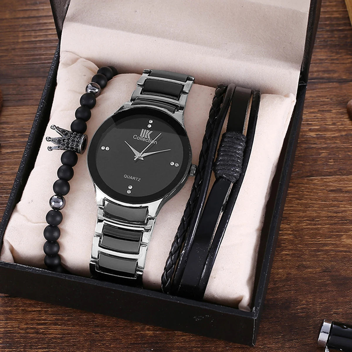 European and American Style Starry Dial Bracelet with Metal Strap
