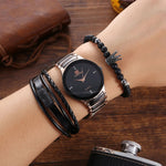 將圖片載入圖庫檢視器 European and American Style Starry Dial Bracelet with Metal Strap
