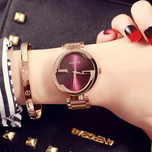 Guou Women's Quartz Wristwatch Luxury Chronograph Steel Watch