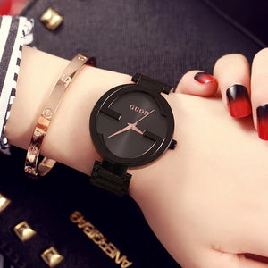 Guou Women's Quartz Wristwatch Luxury Chronograph Steel Watch