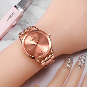 Luxury Stainless Steel Rose Gold Bracelet Watch