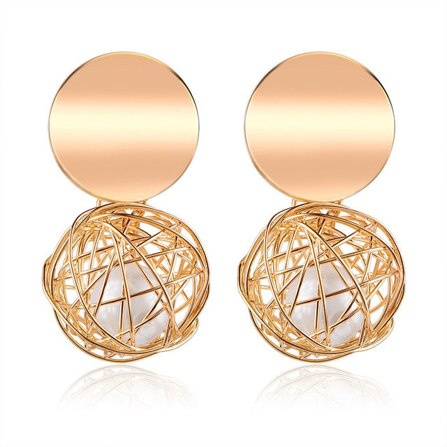 Golden Pearl Earrings