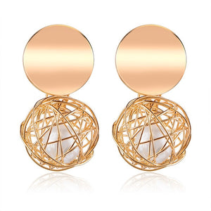 Golden Pearl Earrings