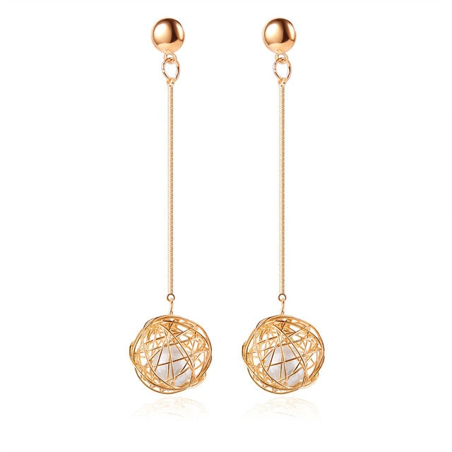 Golden Pearl Earrings