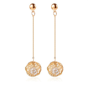 Golden Pearl Earrings