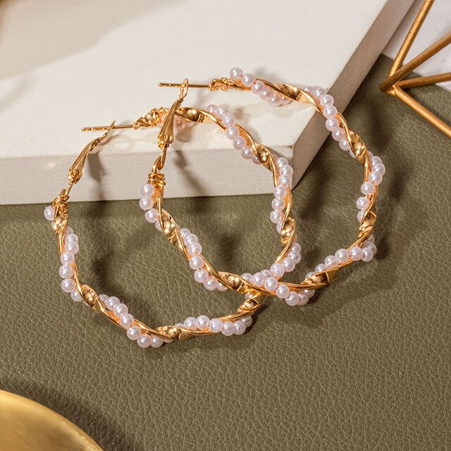 Pearl Hoop Earrings