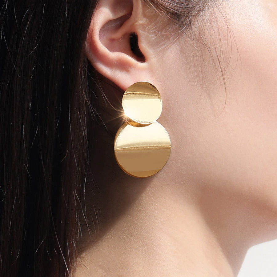 Metal Round Earrings