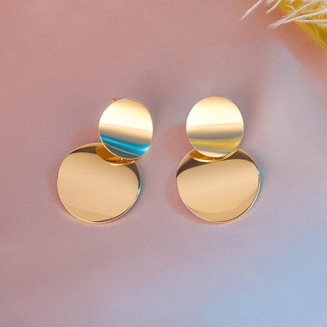 Metal Round Earrings