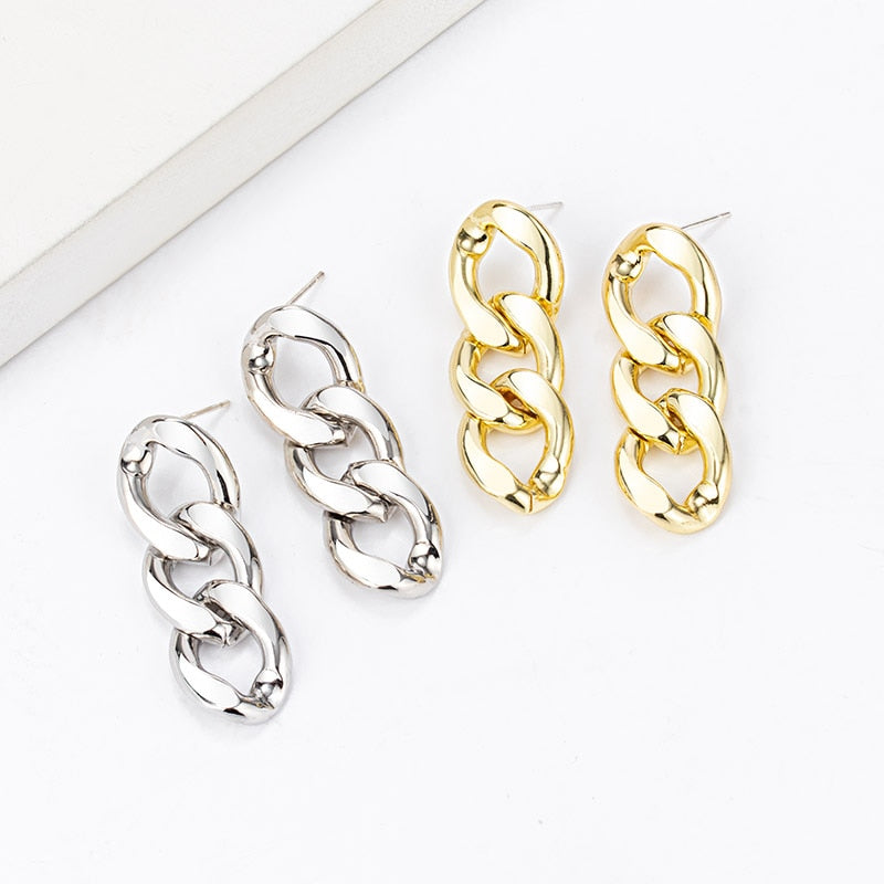 LONG TASSEL METAL EARRINGS